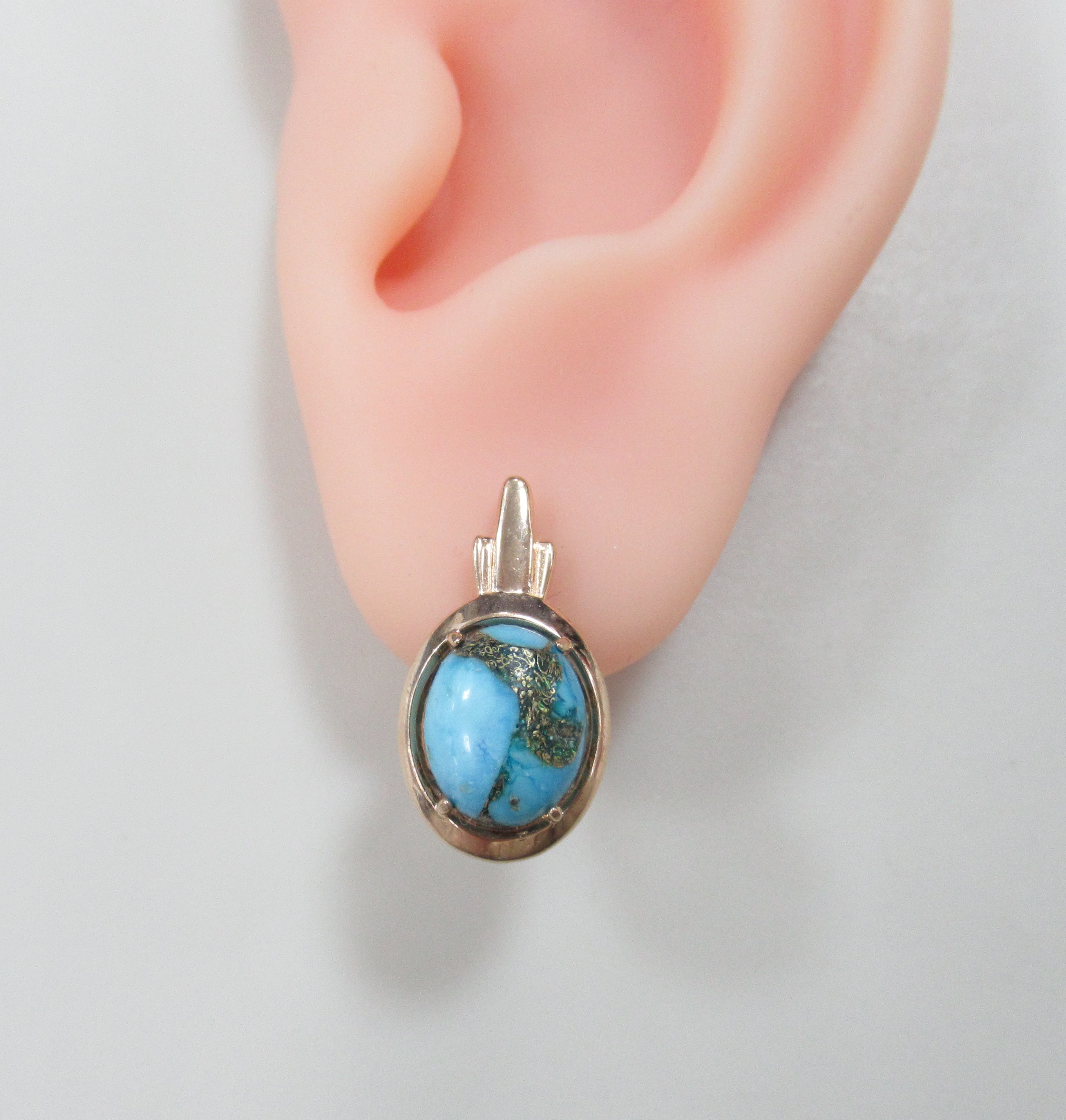 Серебряные серьги с бирюзой